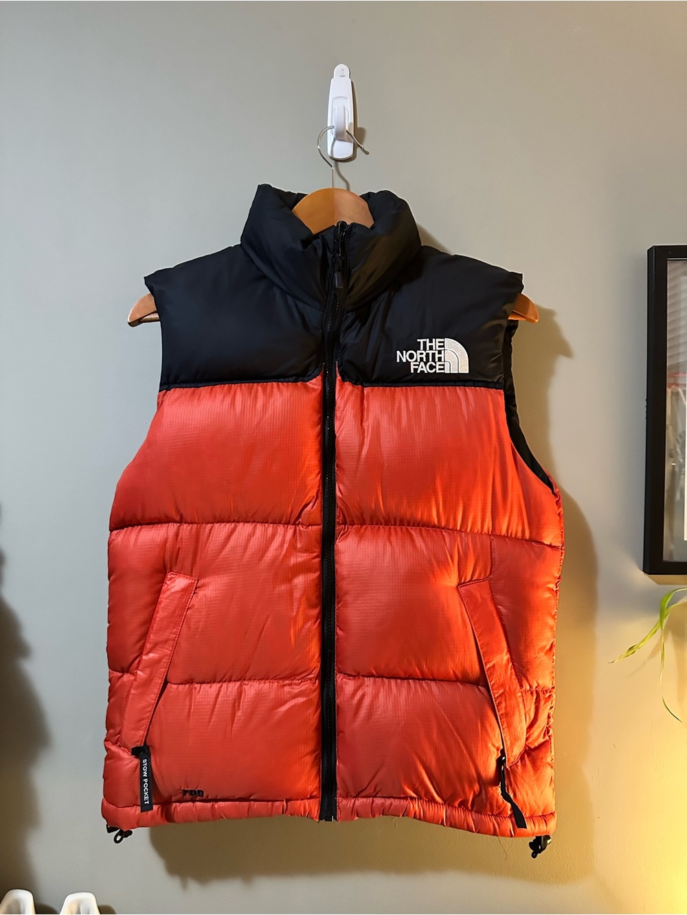 The North Face Orange & Black Puffer Vest